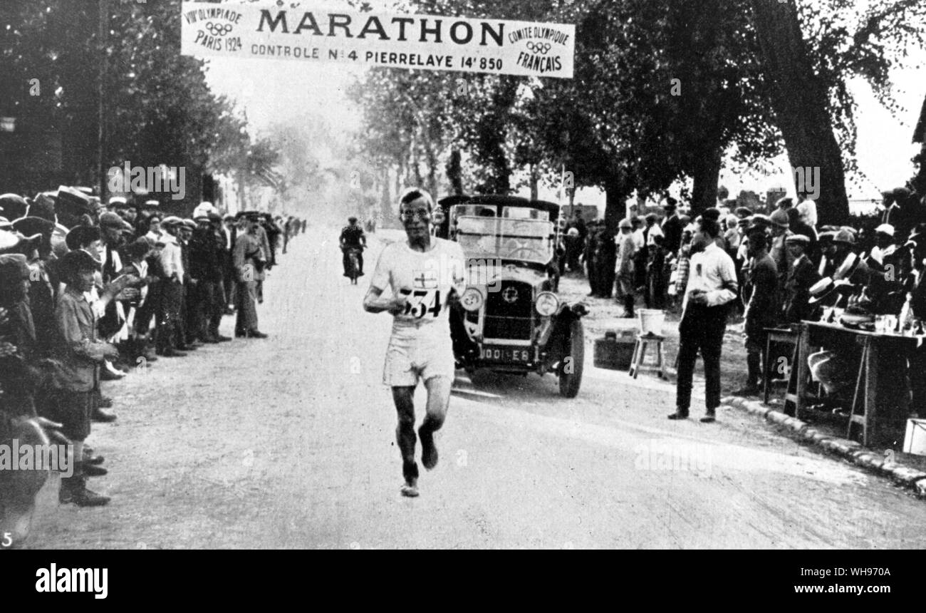 France, Paris Olympics, 1924: Stenroos in the marathon.. Stock Photo