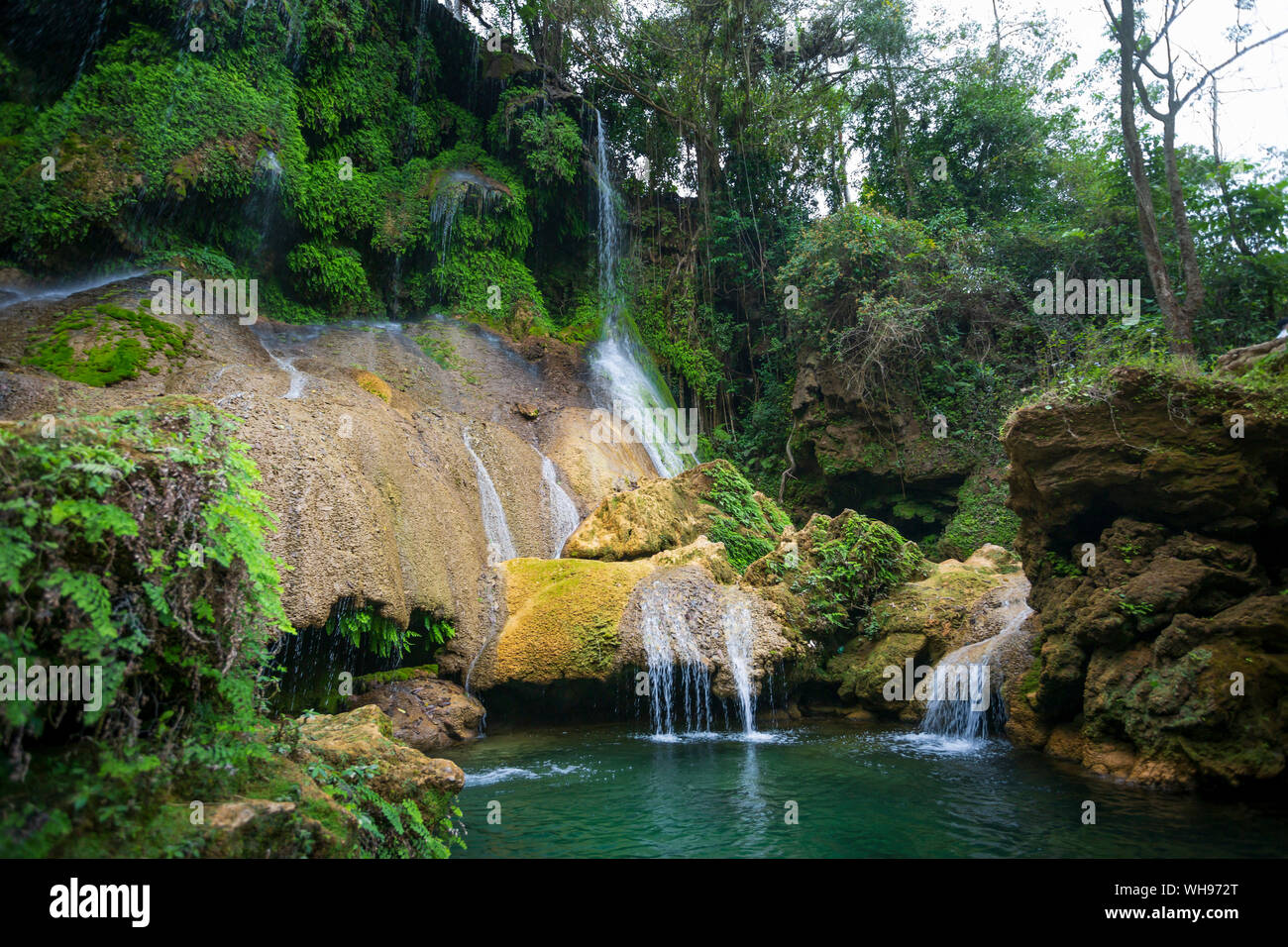 El Nicho waterfall, located in the Sierra del Escambray mountains not far from Cienfuegos, Cuba, West Indies, Caribbean, Central America Stock Photo