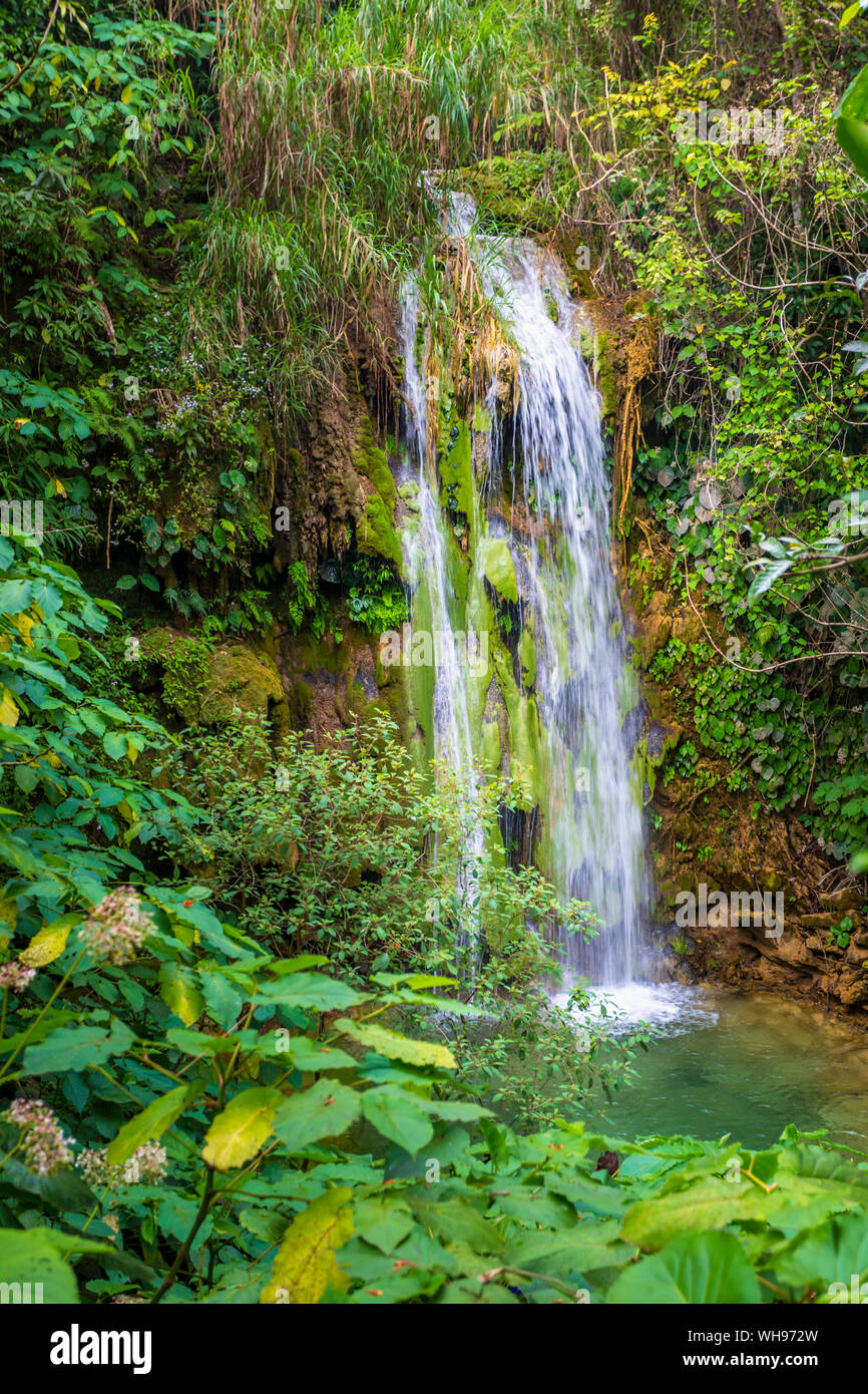 El Nicho waterfall in the Sierra del Escambray mountains not far from Cienfuegos, Cuba, West Indies, Caribbean, Central America Stock Photo