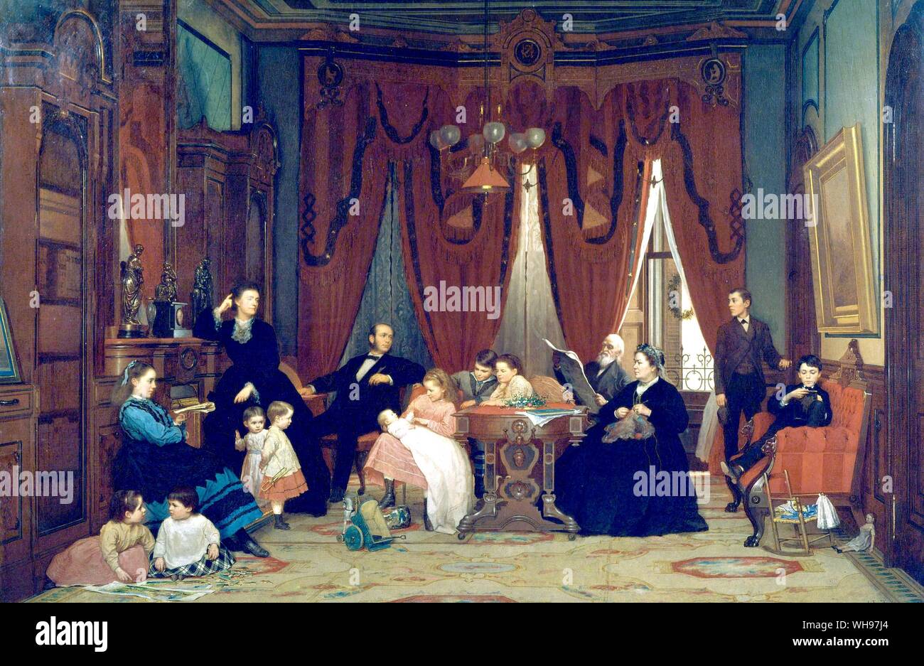 The Hatch Family 1871 Upper Class Boston Stock Photo