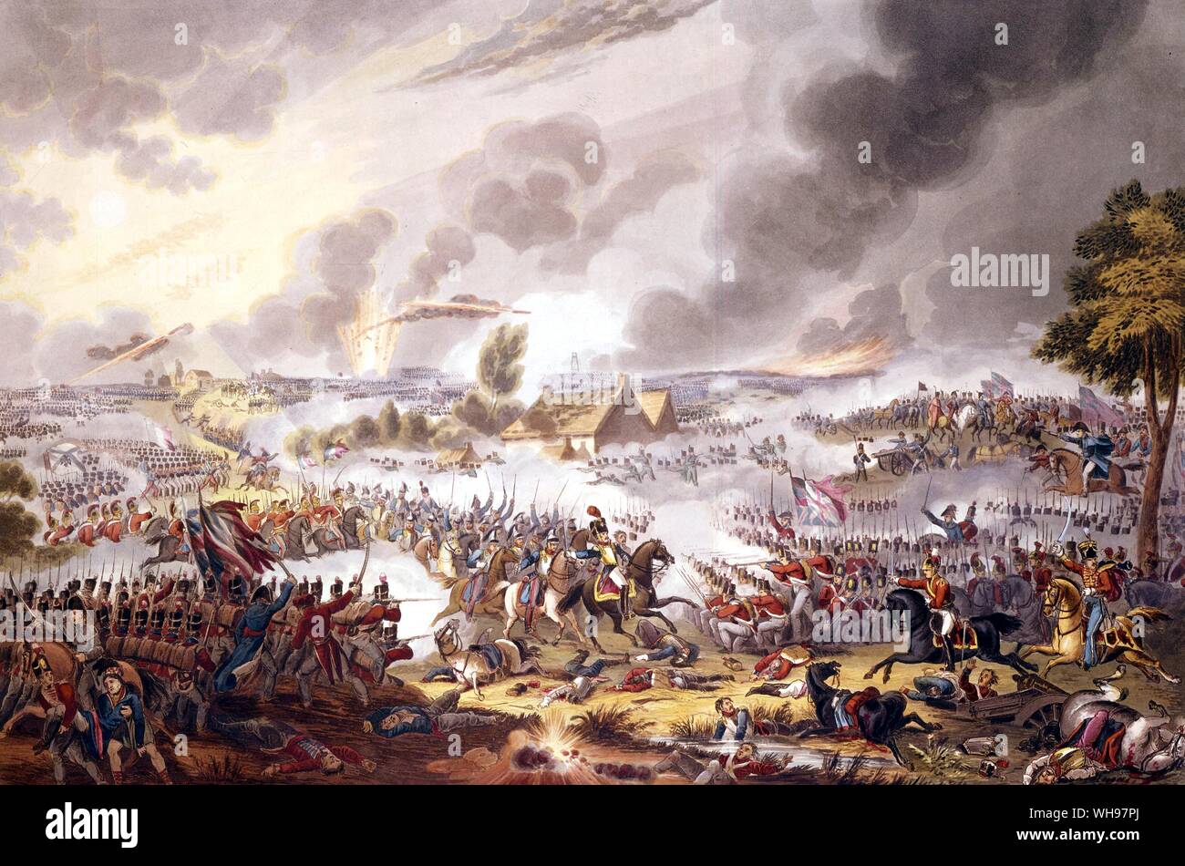 Battle of Waterloo 18 June  1815 Stock Photo