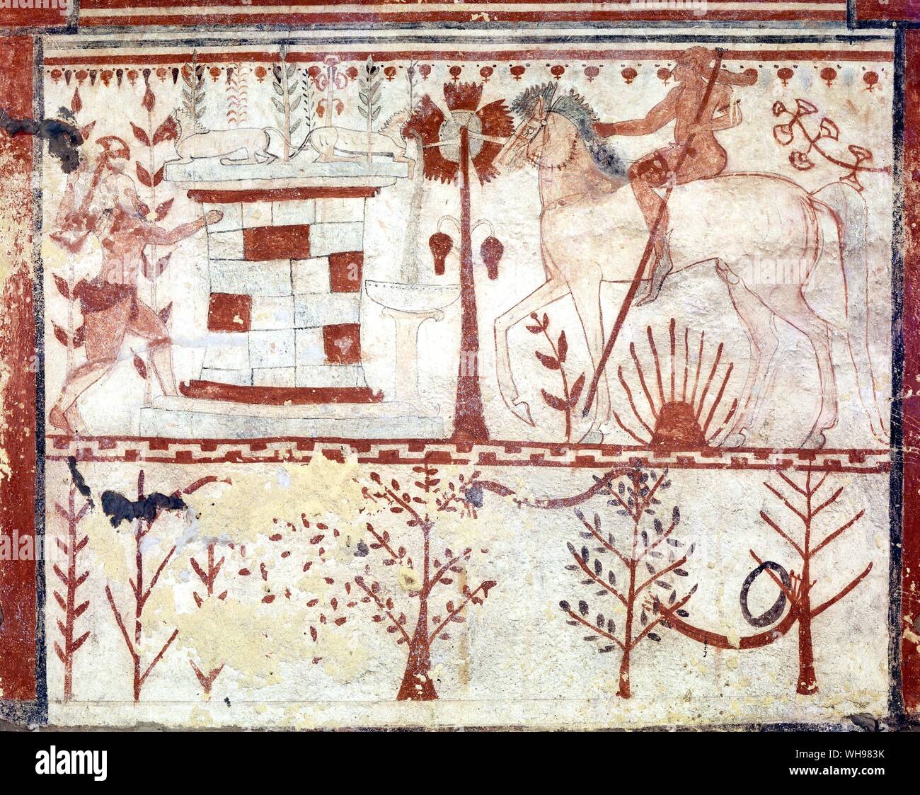 Tomb of Tom at Tarquinia Achilles at Troy Stock Photo