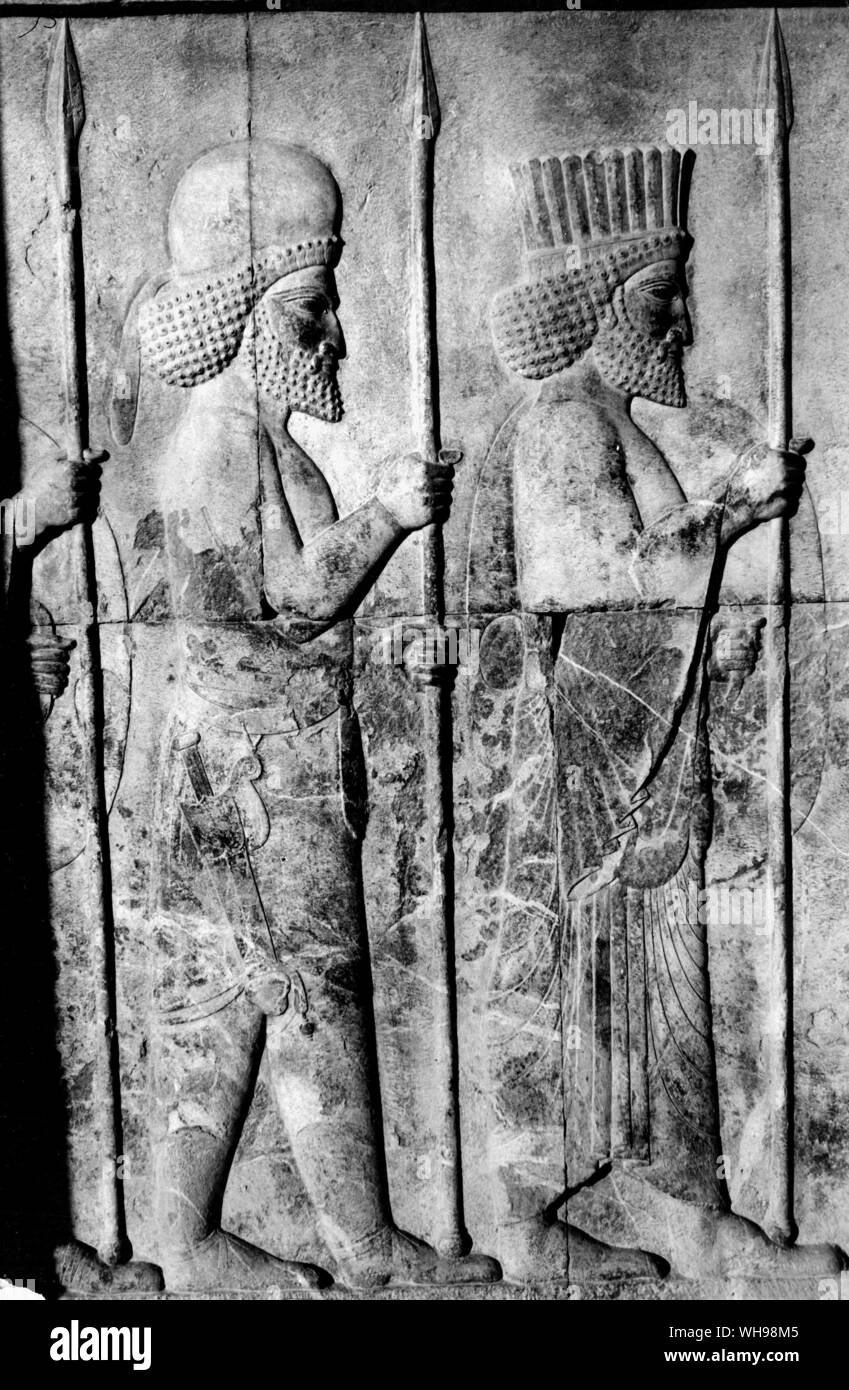 Warfare/Iran. Persepolis. Images built by Darius I between 512 and 494 B.C. Stock Photo