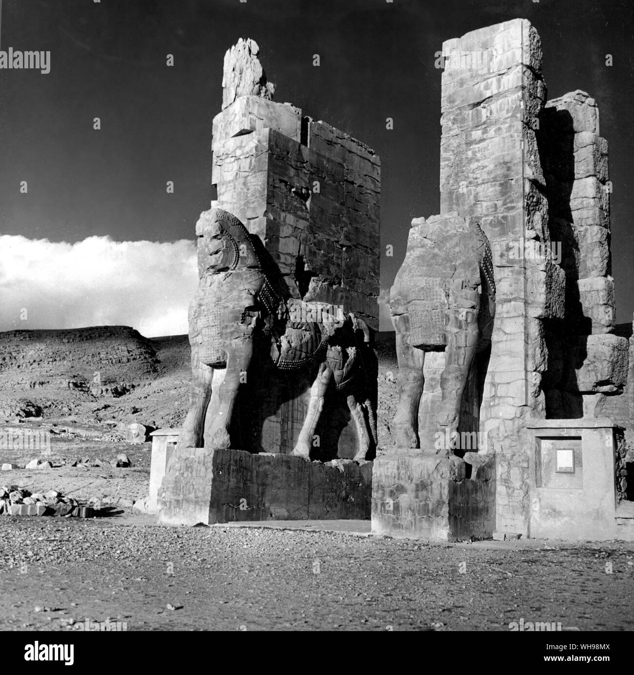 Eastern warfare/ Iran. Persepolis. Main gate of Xerxes. Stock Photo