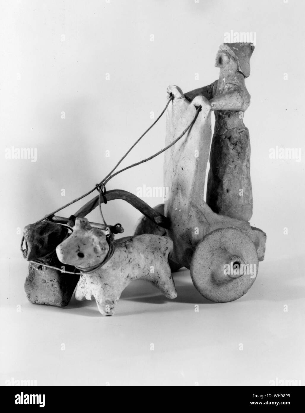 Eastern warfare/ Mesopotamia/Ur: Pottery model of a chariot and rider, c. 2000 B.C. Stock Photo