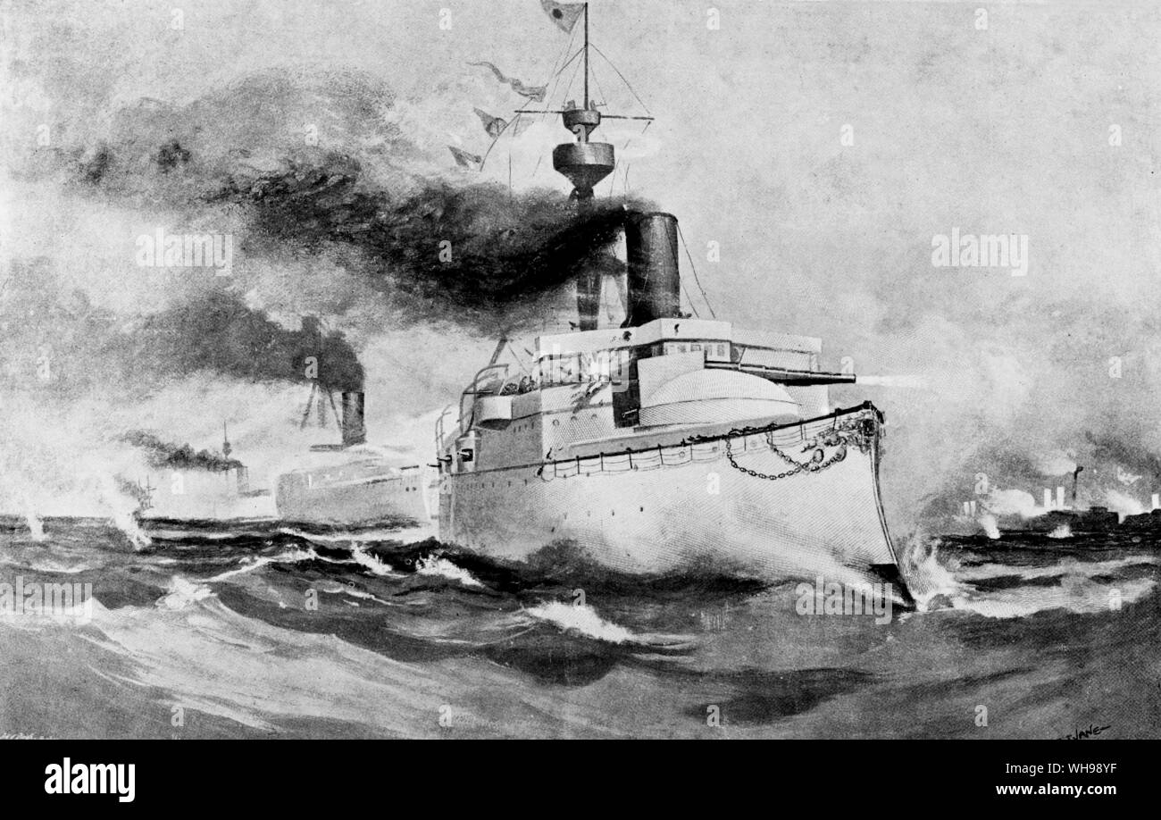 Japan's fleet was the most effective arm in the Russo-Japanese war. Stock Photo