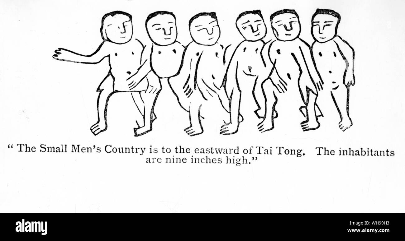 The small men's country is to the eastward of Tai Tong. The inhabitants are nine inches high Stock Photo