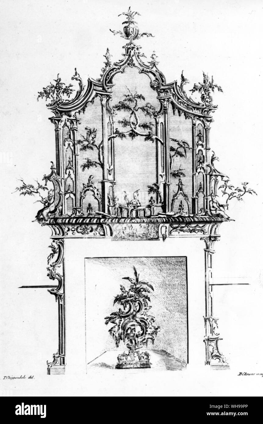 Design for a chimneypiece by Thomas Chippendale Stock Photo