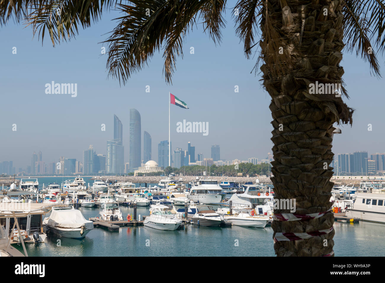 The city skyline and Marina, Abu Dhabi, United Arab Emirates, Middle East Stock Photo