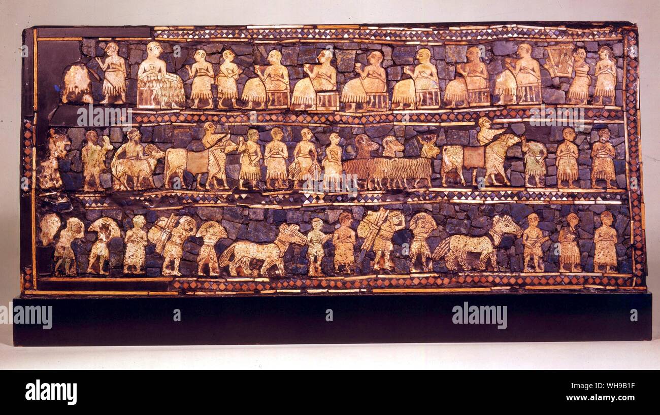 Archaeology Middle East UR Standard Procession Lapi Lazuli and Limestone 2600 BC Stock Photo