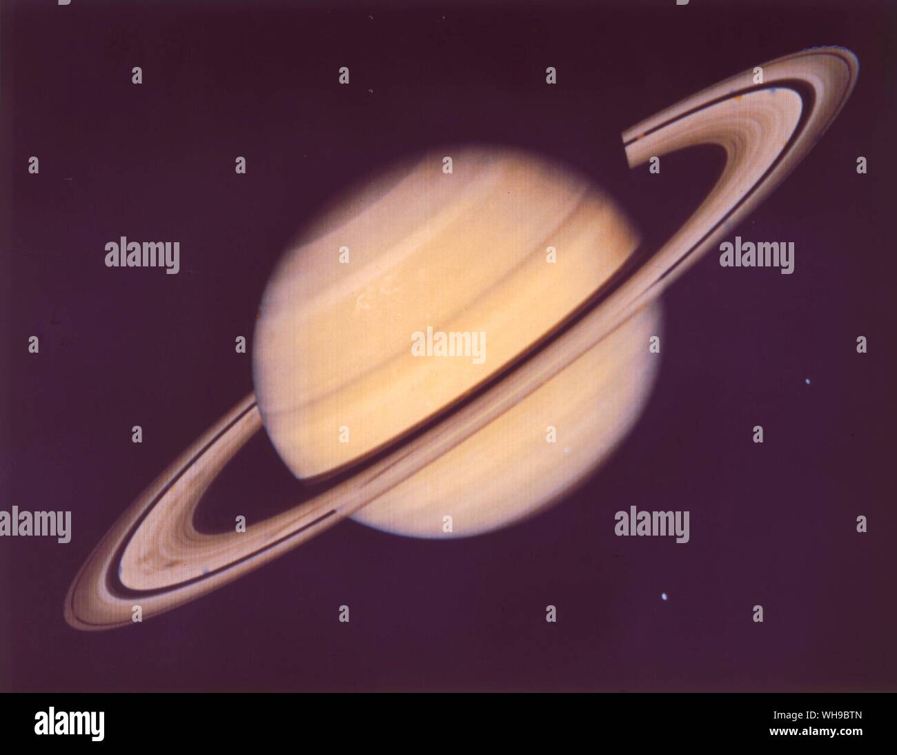 Space Saturn from Voyager 2. Stock Photo