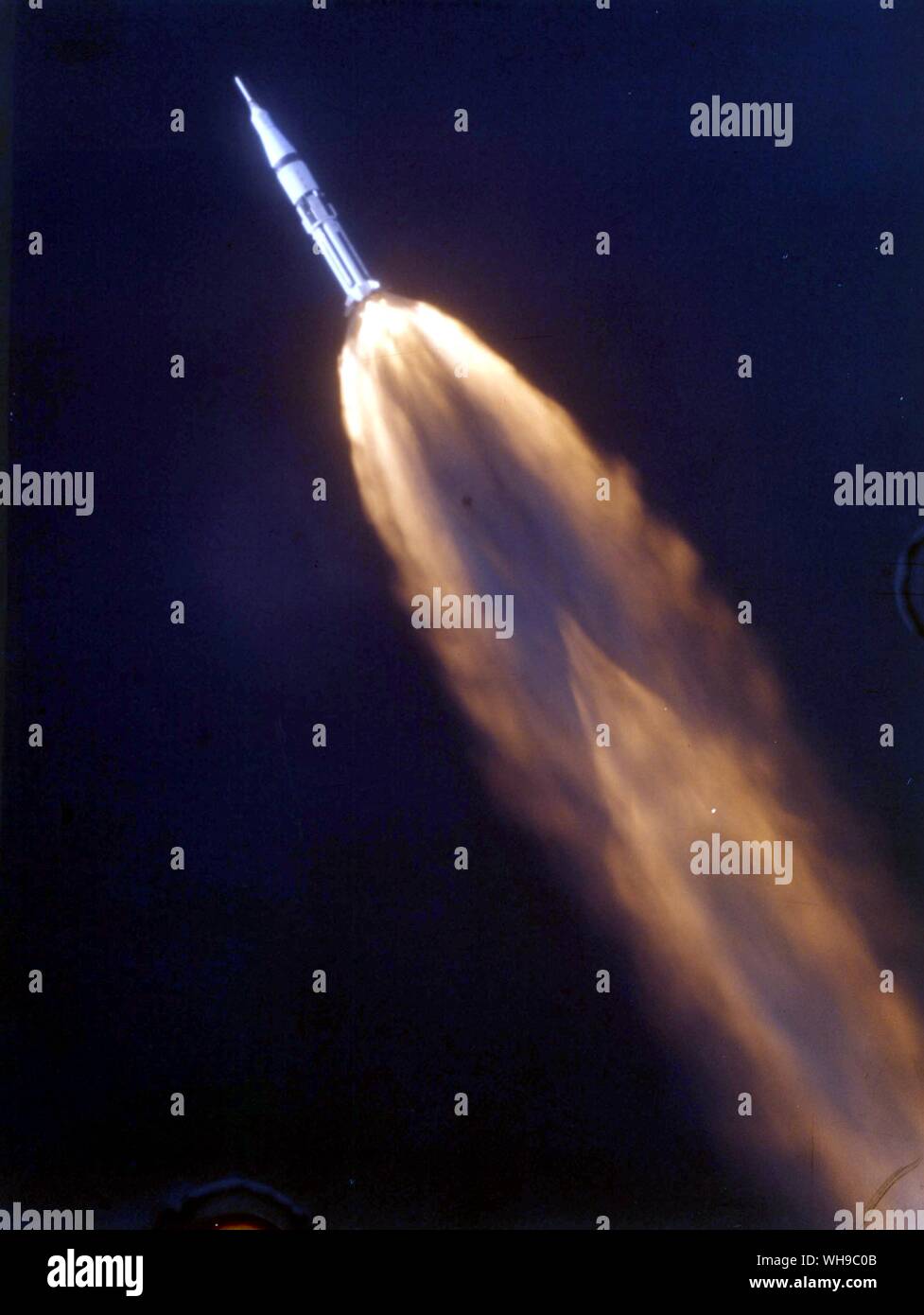 Space Cape Kennedy. Launching. Apollo 7. 35000 feet up. October 1968. Stock Photo
