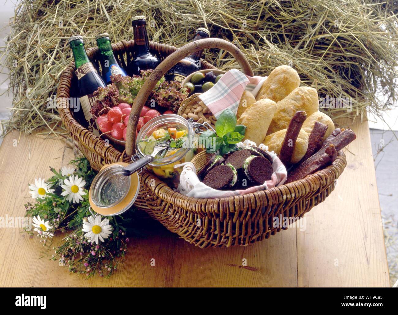 Picnic Basket Stock Photo