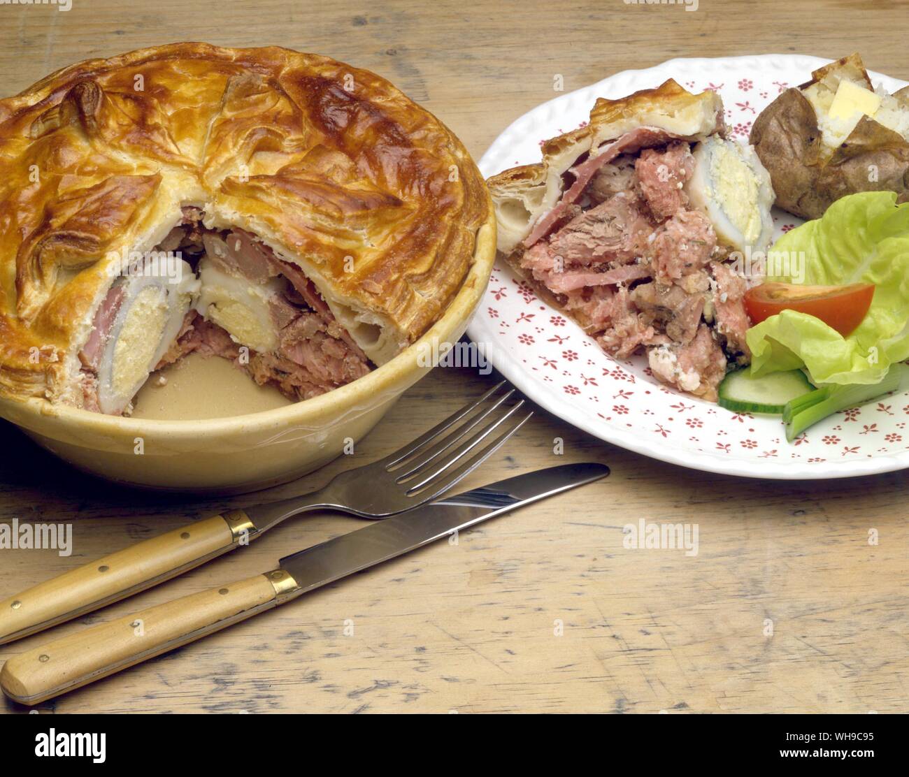 Veal and Ham Pie Stock Photo