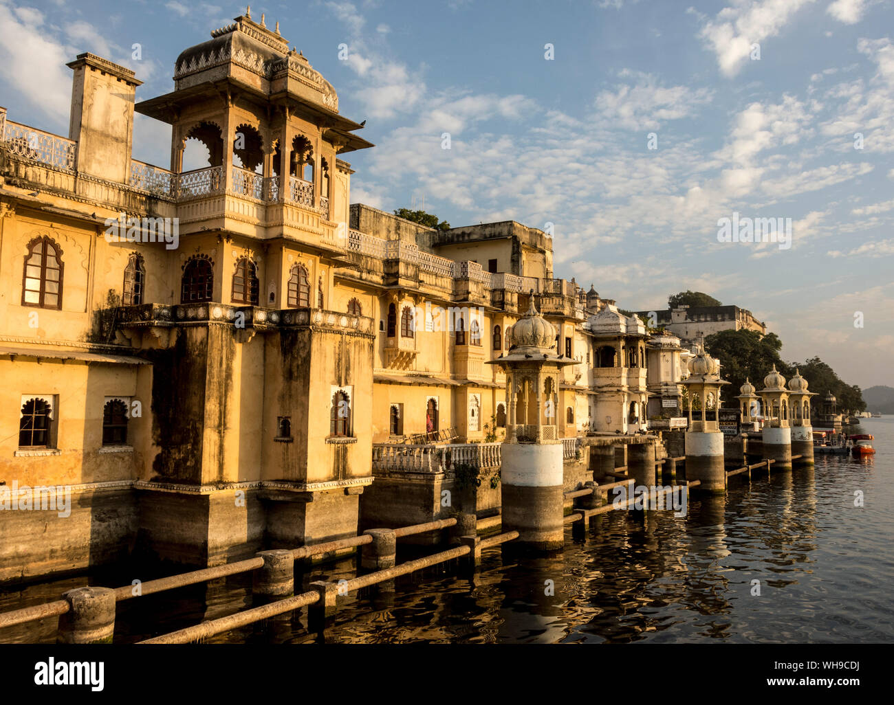 Lal Ghat, on shore of Lake Pichola, Udaipur, Rajasthan, India, Asia Stock Photo