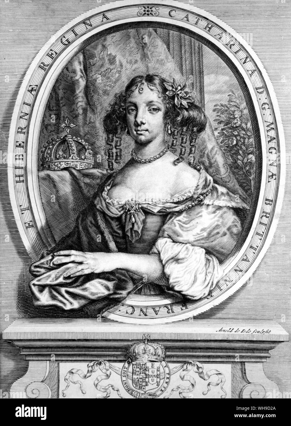 Catherine of Braganza (1638-1705), Queen of Charles II of England from 1662-85. Stock Photo