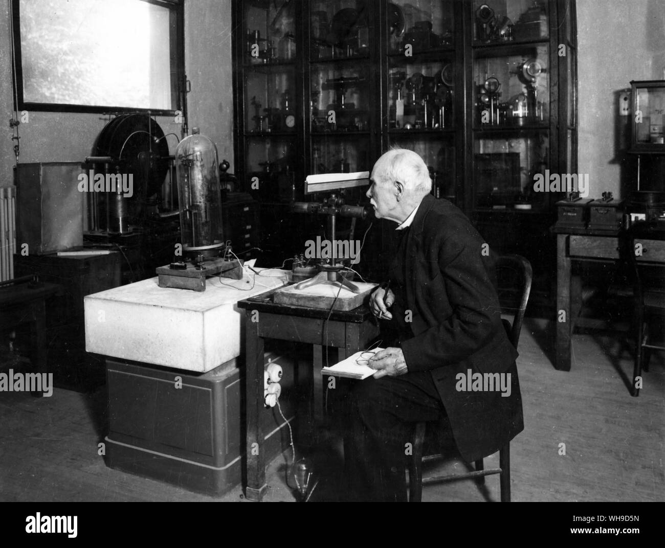 Edouard Eugene Desire Branly in 1938 (1844-1940). French physicist and inventor who in 1890 demonstrated the possiblity if detecting radio waves. The apparatus he devised was later used in the invention of wireless telegraphy and radio. Stock Photo