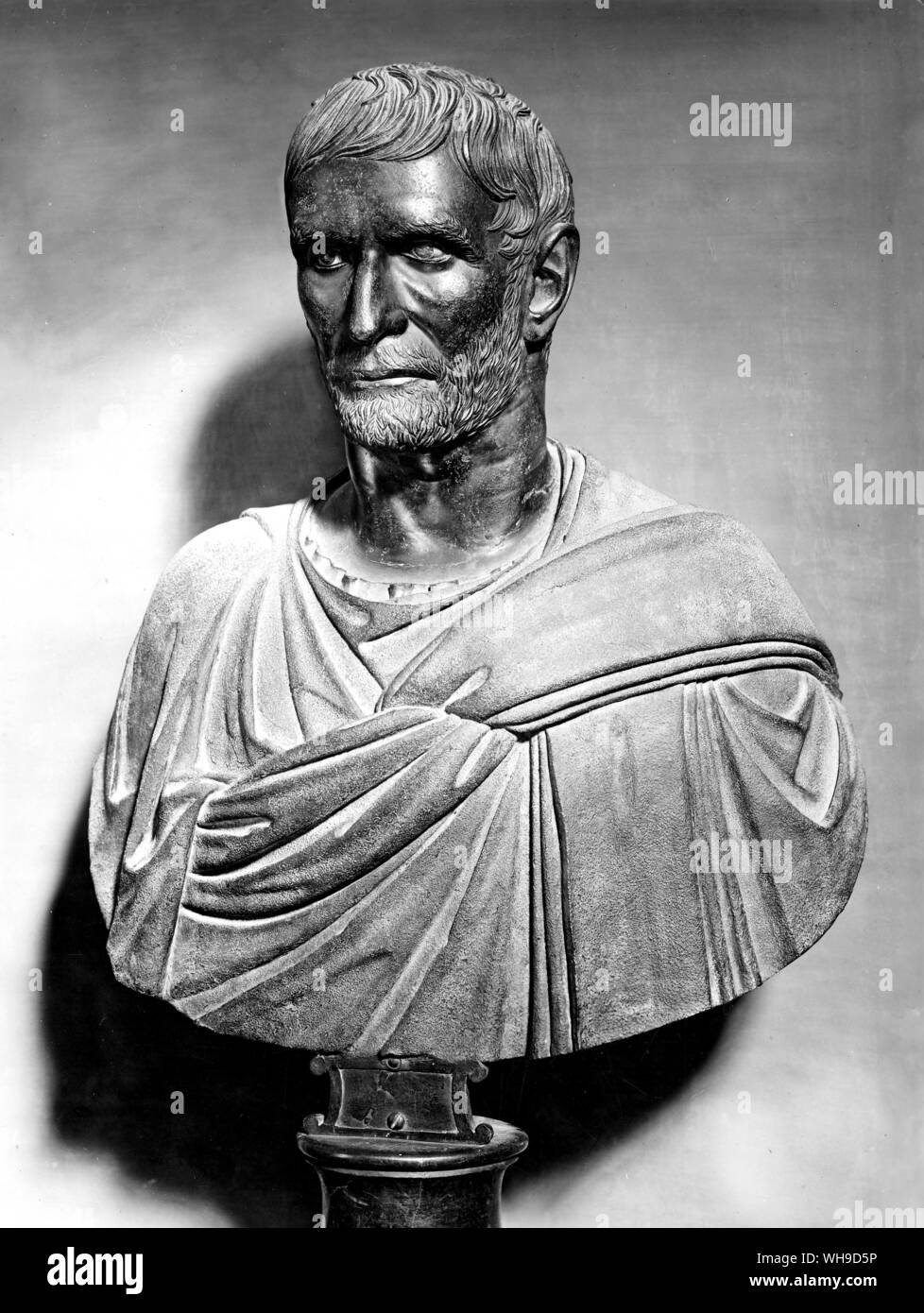 Junius Brutus, 3-2 century B.C. Italic/Etruscan art. Bust of Brutus. Stock Photo