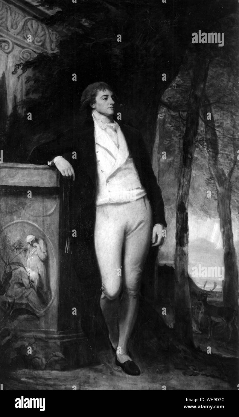 William Thomas Beckford (1760-1844). English author and eccentric. Forced out by England by scandals about his private life, he published Vathek 1787 in Paris, an Arabian Knights tale. On his return he built his home, Fonthill Abbey in Wiltshire, as Gothic fantasy.. Stock Photo
