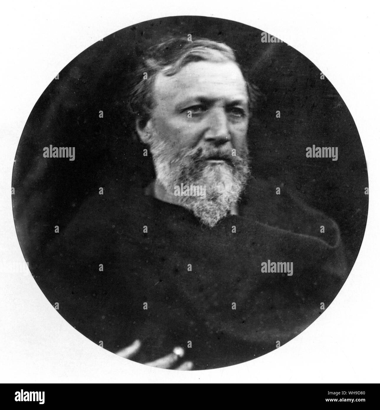 Robert Browning, English poet (1812-1889). Author of the poem,  'The Pied Piper of Hamlyn' in 1842. This photo was taken in 1868. Stock Photo