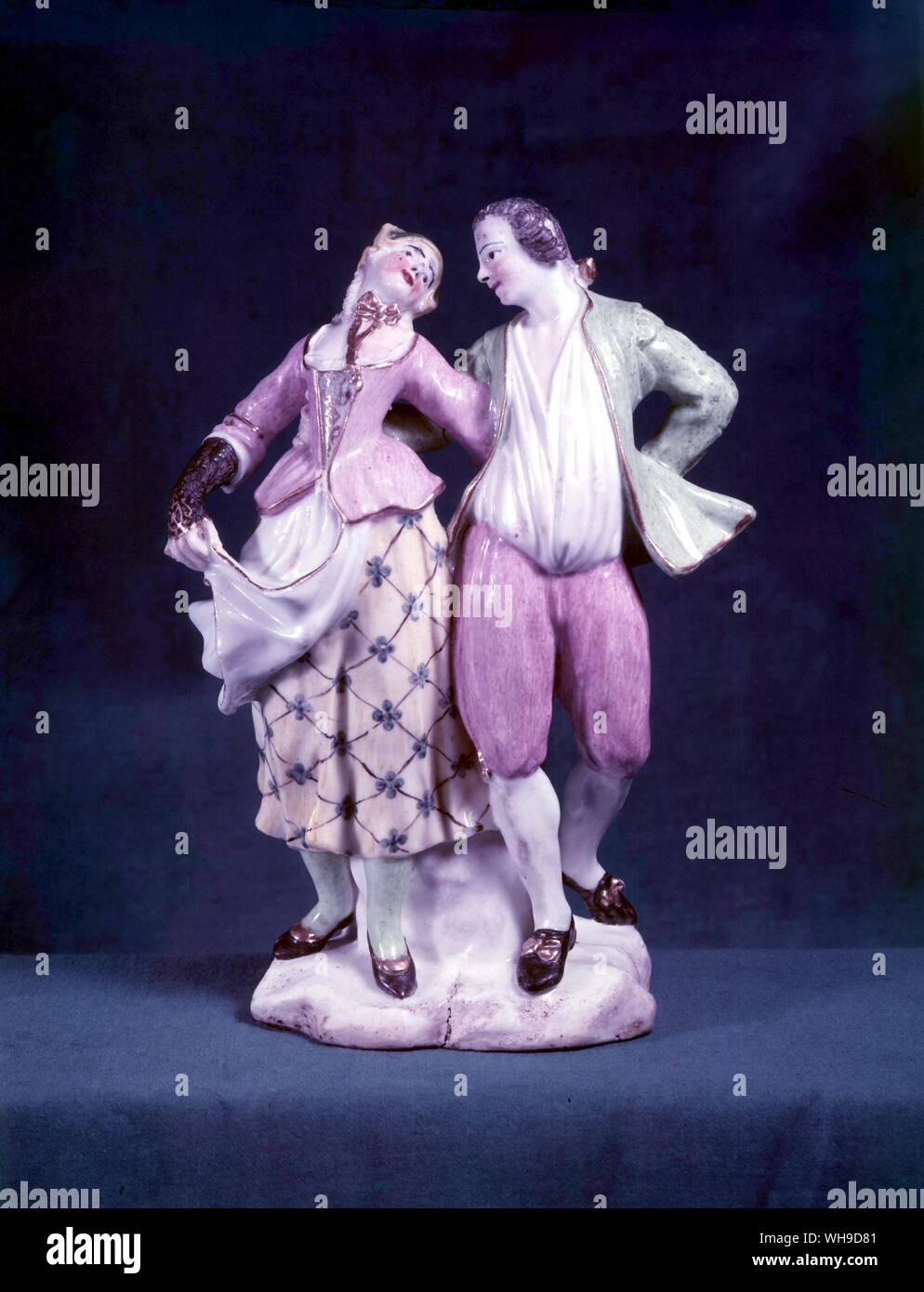 Continental Figurine Couple Dancing Stock Photo