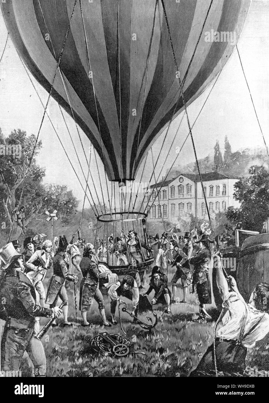 On 16th September 1804, Humboldt's friend Gay-Lussac made a remarkable solo balloon ascent from Paris in order to carry out scientific observations at high altitude. He reached a height of 23,000 feet, thus beating Humboldt's own world altitude record on Chimborazo Stock Photo