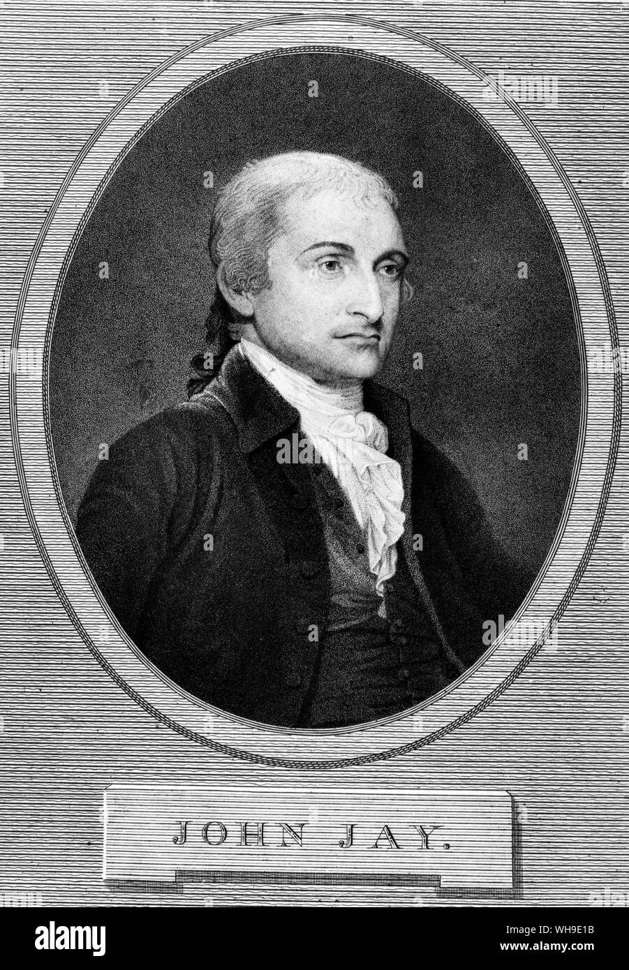 John Jay (1745-1829), US diplomat and jurist, a member of the Continental Congress 1774-89 and its President in 1779.. Stock Photo