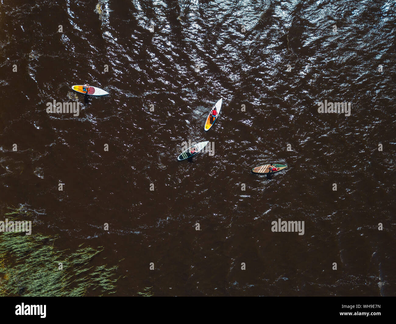 Aerial view of sup surfers hi-res stock photography and images - Alamy