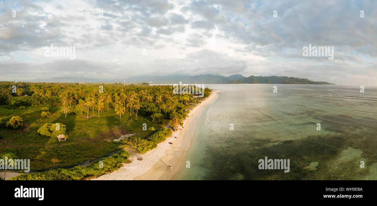 Beach at sunset, Gili Air, Gili Islands, Lombok Region, Indonesia, Southeast Asia, Asia Stock Photo
