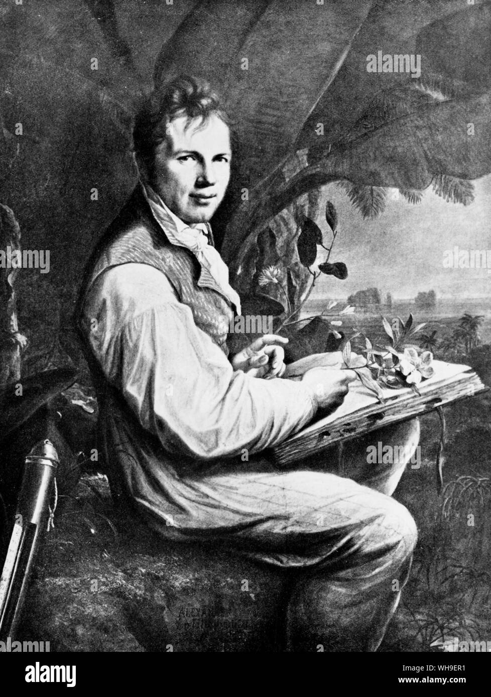 Alexander von Humboldt (1769-1859), German geophysicist, botanist, geologist and writer. Painted in 1806 by .F G. Weitsch. Stock Photo