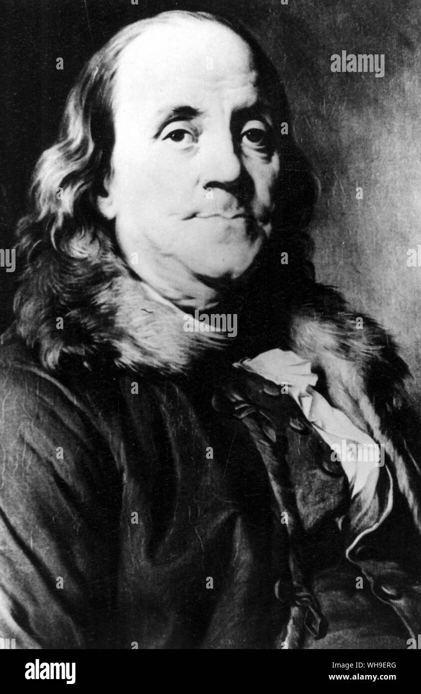 US scientist, statesman, writer, printer and publisher, Benjamin Franklin (1706-1790). Stock Photo