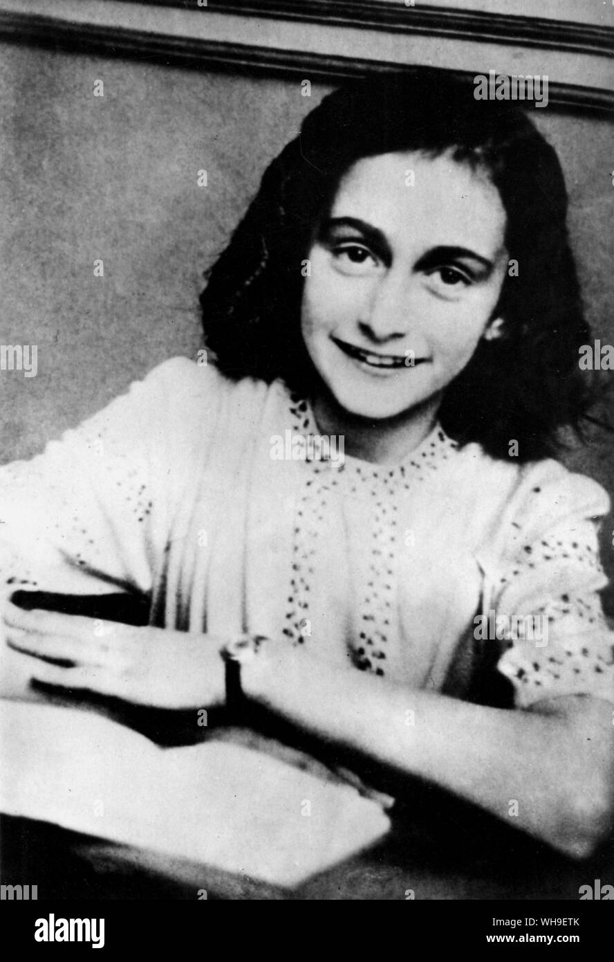 Anne Frank (Annelise Marie) (1929-1945). German diarist. She fled to the Netherlands with her family in 1933 to escape the persecution of the Nazis. Stock Photo