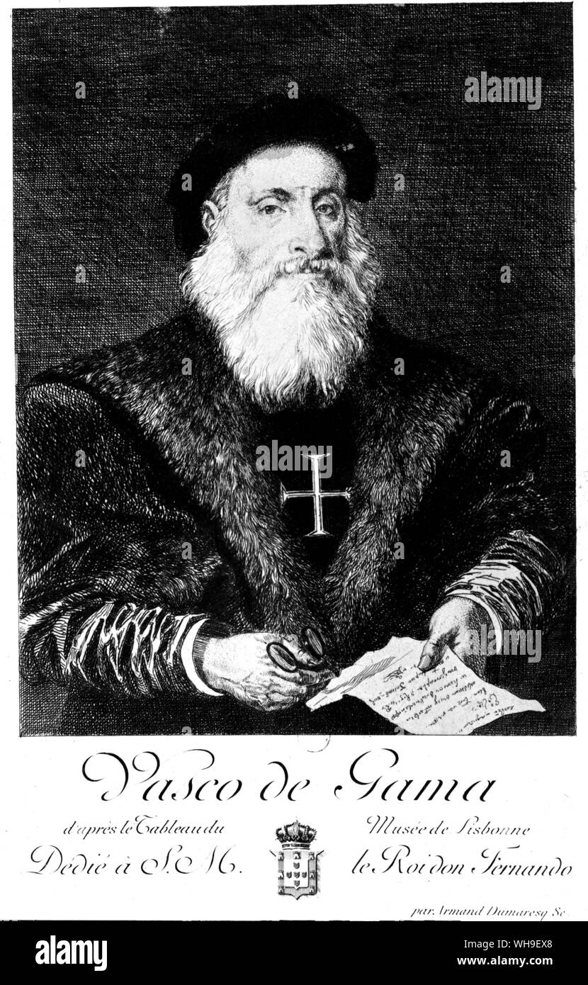 Vasco de Gama (c.1469-1524). Portuguese navigator who commanded an expedition in 1497 to discover the route to India around the Cape of Good Hope, South Africa. Stock Photo