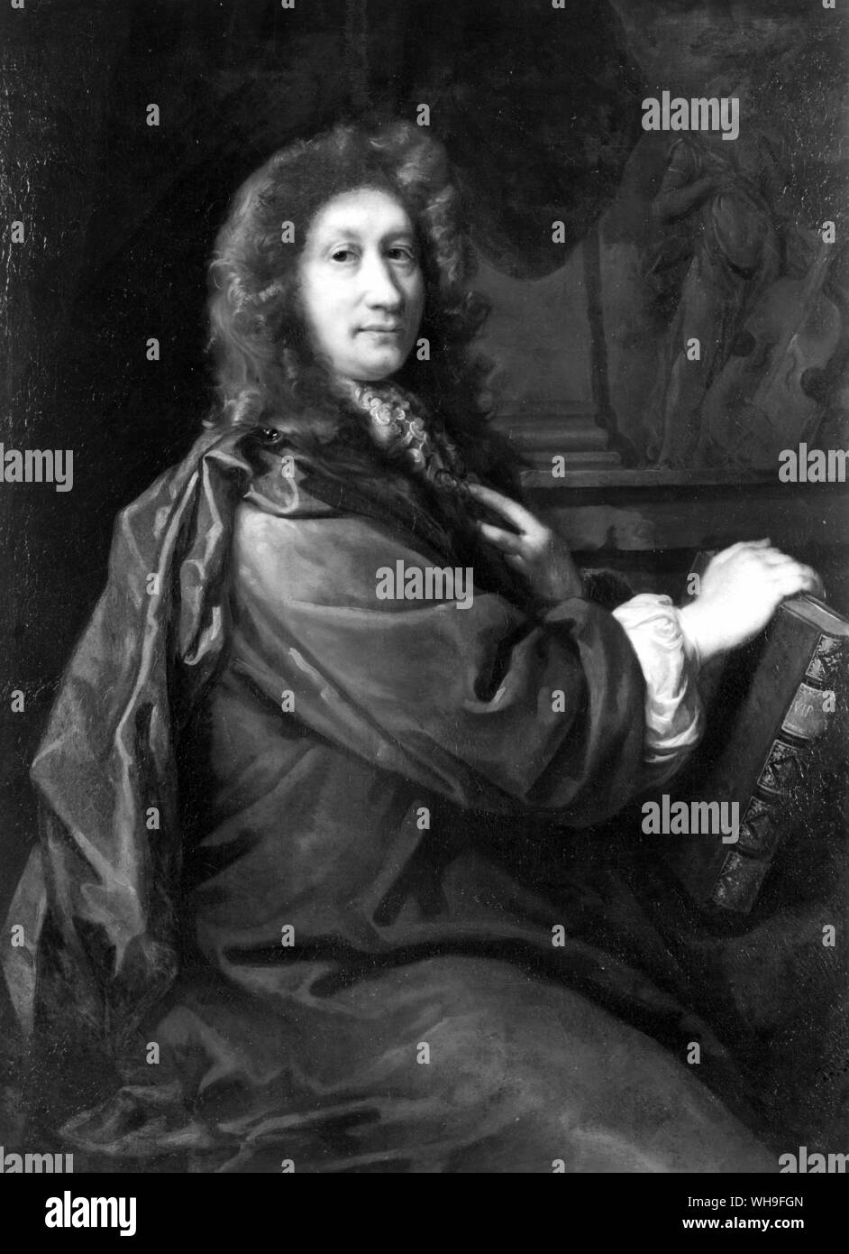 John Dryden (1631-1700), English poet and dramatist, circa 1685 by John Ridley (1646-1691). Stock Photo