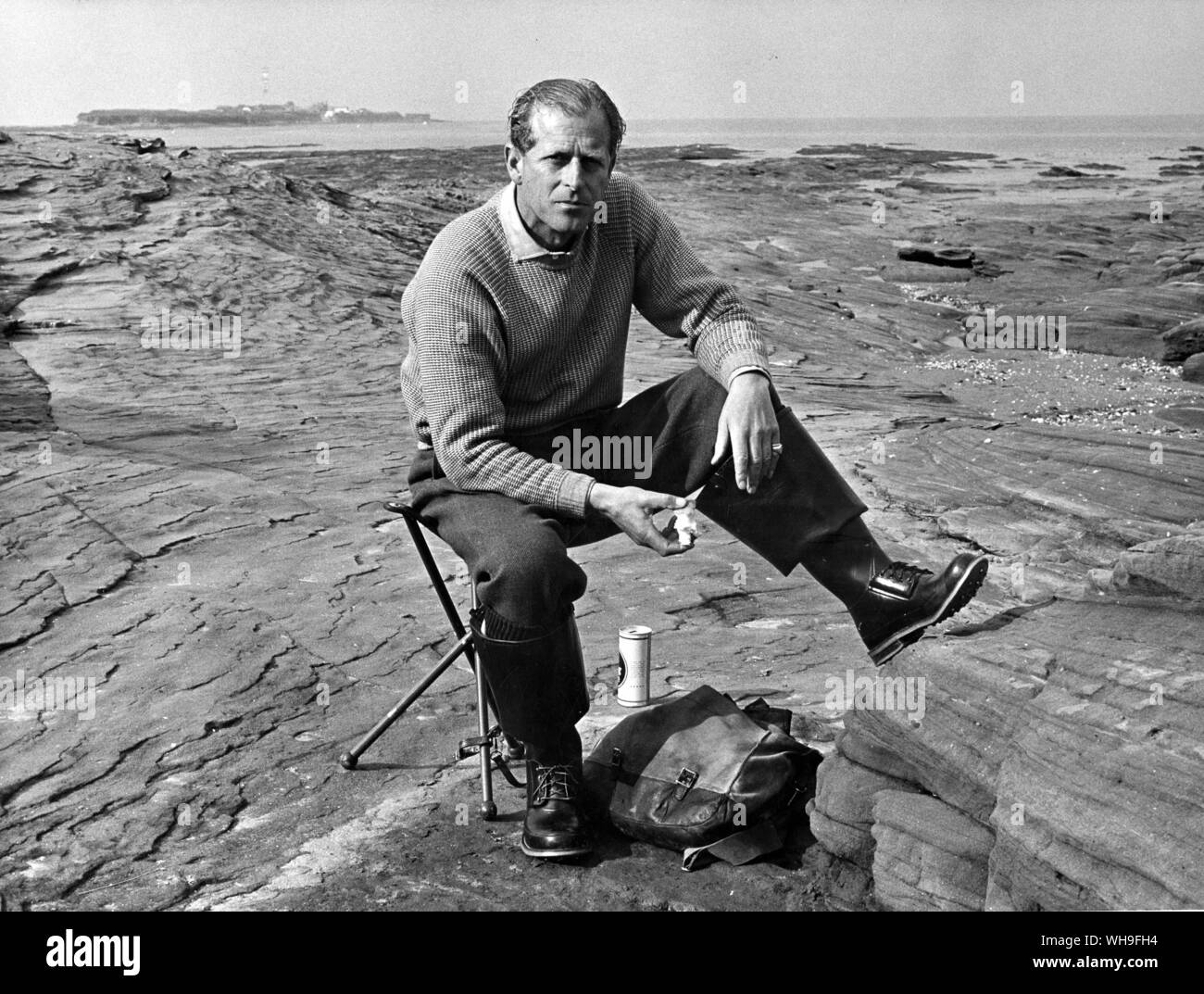 Prince Philip, Duke of Edinburgh. Husband of Queen Elizabeth II of England by the River Dee, Cheshire, 1970. Stock Photo