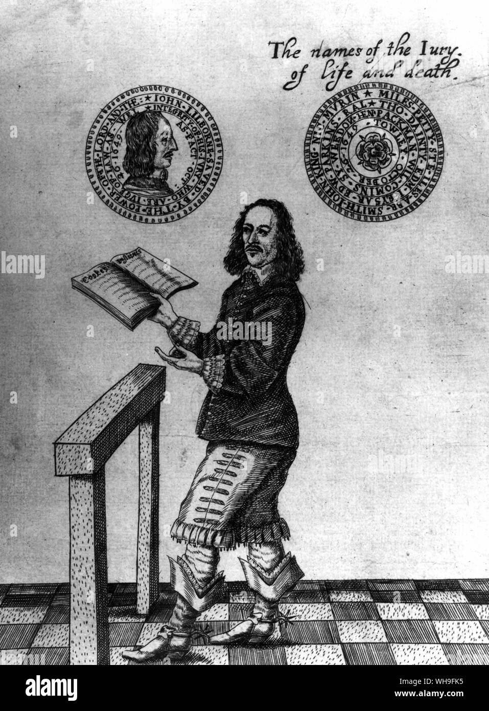 John Lilburne (c.1614-1657), English Republican agitator. Stock Photo