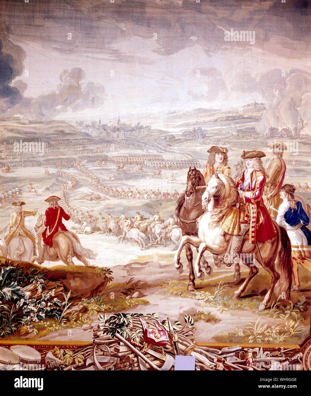 Attack of Donanworth by Duke of Marlborough at Bleinheim 1709 Stock Photo