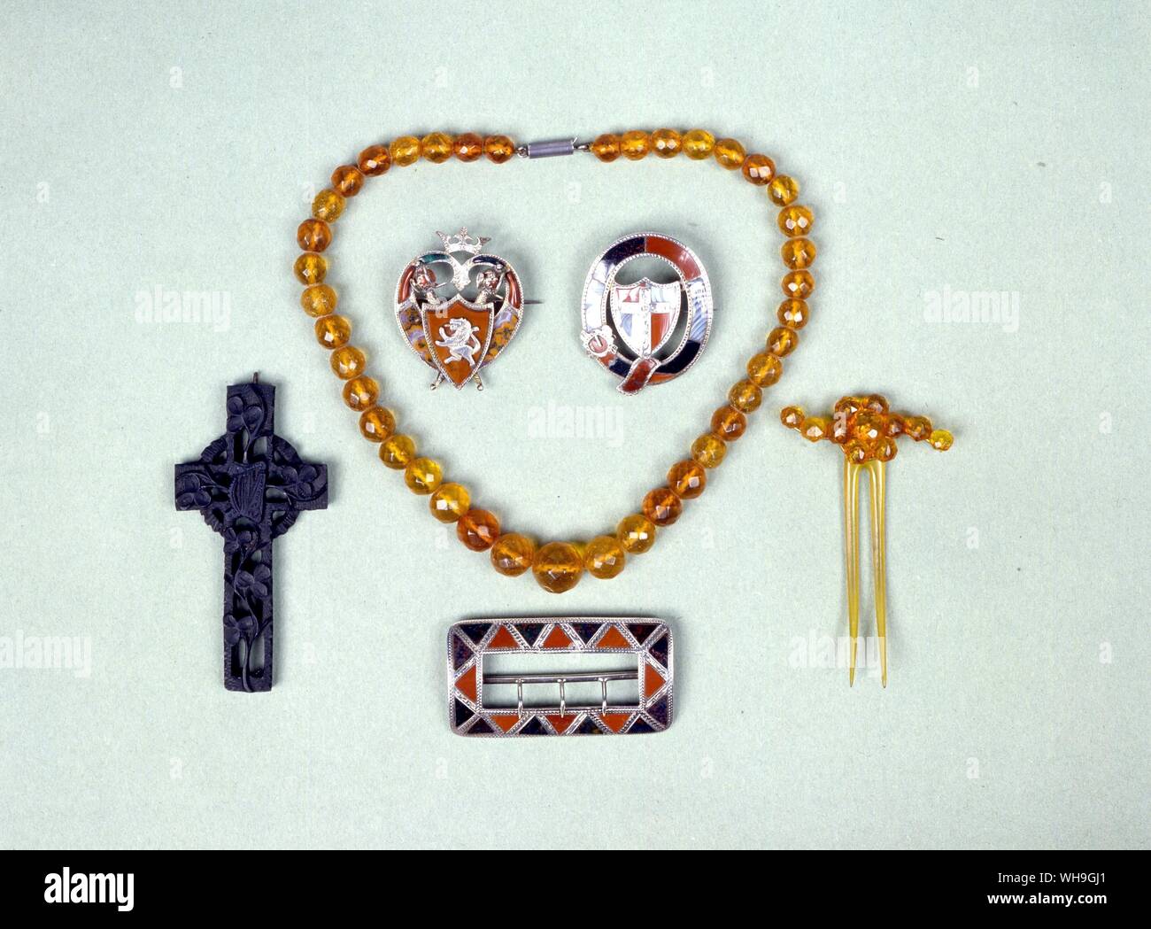 Antiques Jewellery Amber Stock Photo