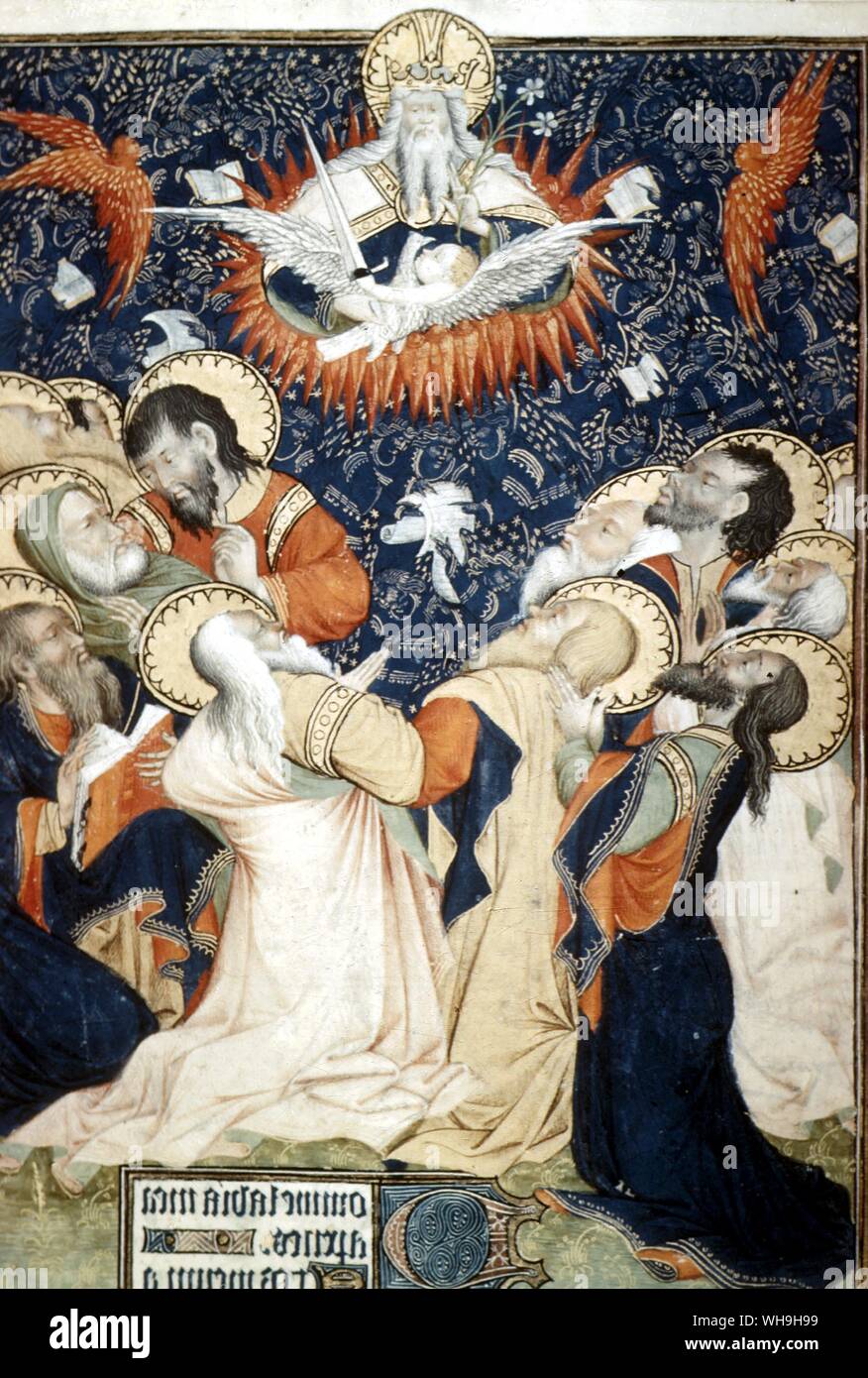 Pentecost Descent of Holy Spirit Stock Photo