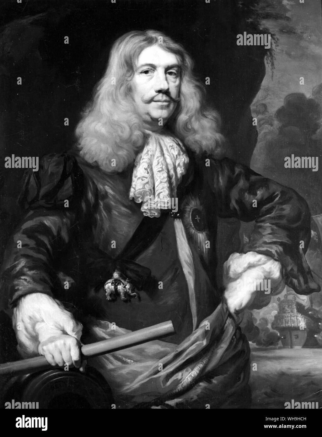 Dutch Admiral, Cornelius Tromp (1629-91), son of Dutch Admiral, Maarten Tromp. Cornelius led a battle against the English and French fleets in 1673. By Nicolas Maes Stock Photo