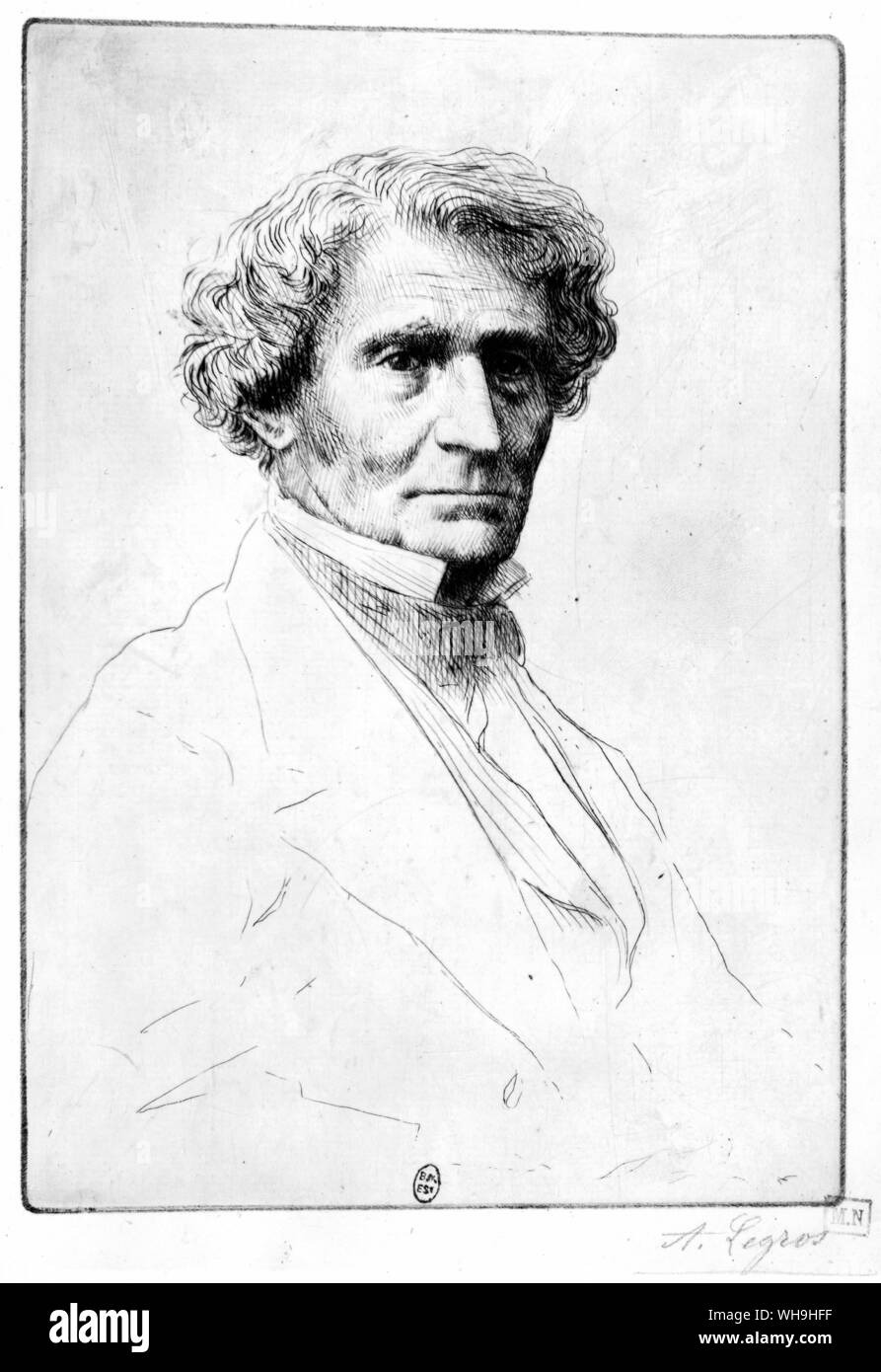 Drawing of Bertioz by A. Legros Stock Photo