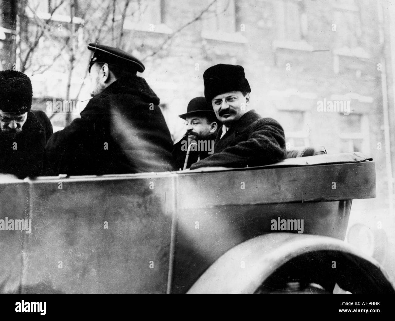 Leon Trotsky (1879-1940), Russian revolutionary. Trotsky became a Marxist in the 1890s and was imprisoned and exiled for opposition to the Tsarist regime. Here he is in Brest-Litovsk, where he was Chief Soviet Delegate at the Peace Conference, January 1918. Stock Photo