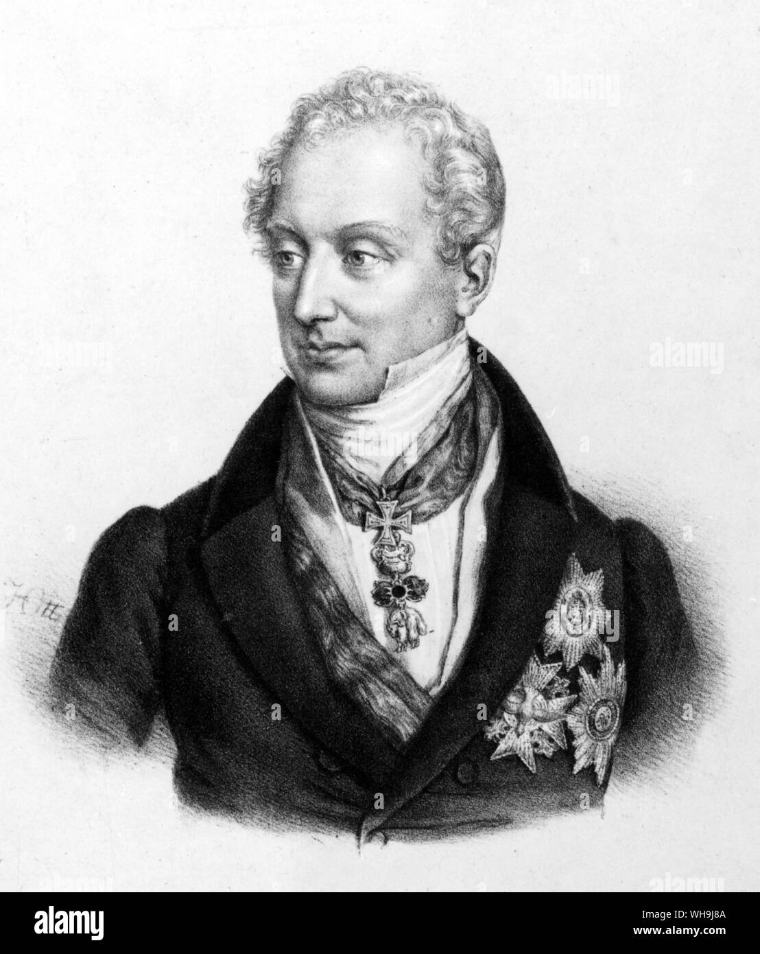 Prince von Metternich (1773-1859), Klemens Wenzel Nepomuk Lothar Matternich. Furst Metternich. Austrian politician, the leading figure in European diplomacy after the fall of Napoleon. Stock Photo