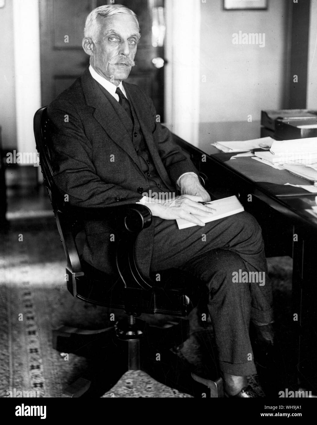 Andrew Mellon, 1924 (1855-1937), US Financier who donated his art collection to found teh National gallery of art, Washington D.C. in 1937. Stock Photo