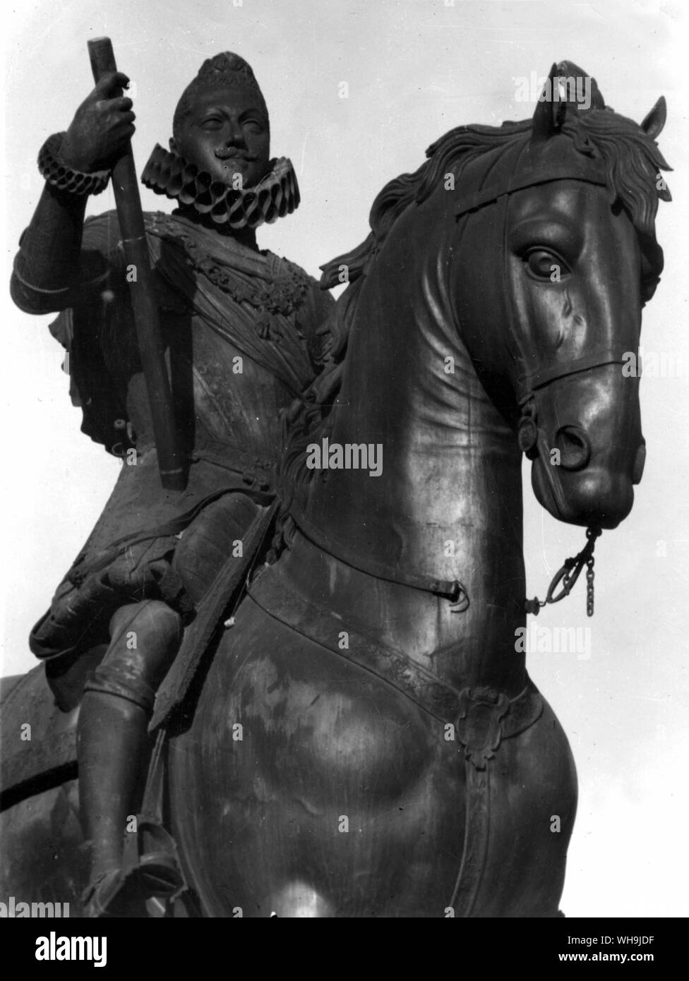 Statue of Philip III of Spain. The Philip II equestrian monument 1609-14. Madrid, Plaza Square, Spain. Stock Photo