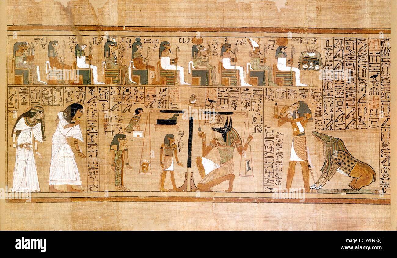 Judgement Scene Papyrus Painting - Ancient Egyptian Book Of The