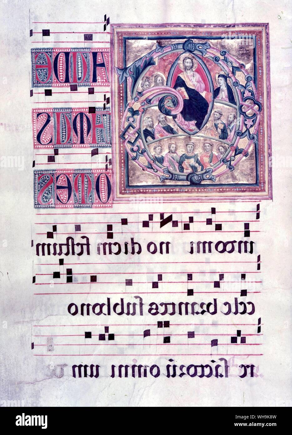From Manuscript Illuminated Gradual mid 14 century Stock Photo