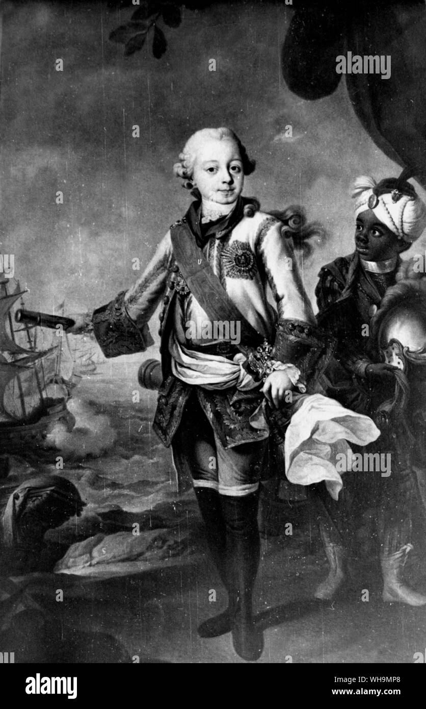 Peter III of Russia as a boy (1728-1762), Tsar in 1762. He was deposed by his ex-wife and probably murdered by her lover, Alexius Orlov. Stock Photo