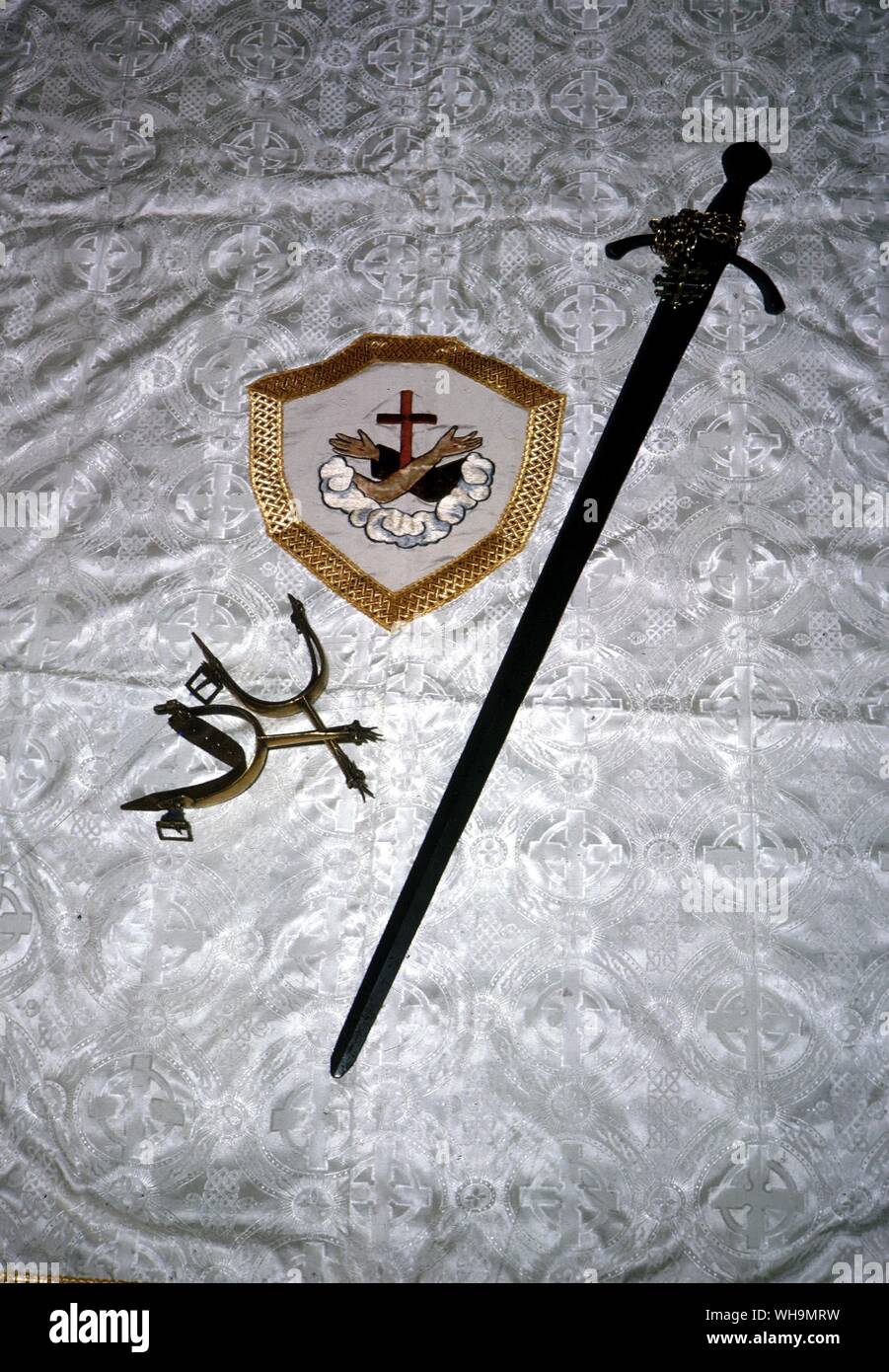 The Sword and Spurs of Geoffrey de Bouillon Jeruslem Israel Stock Photo