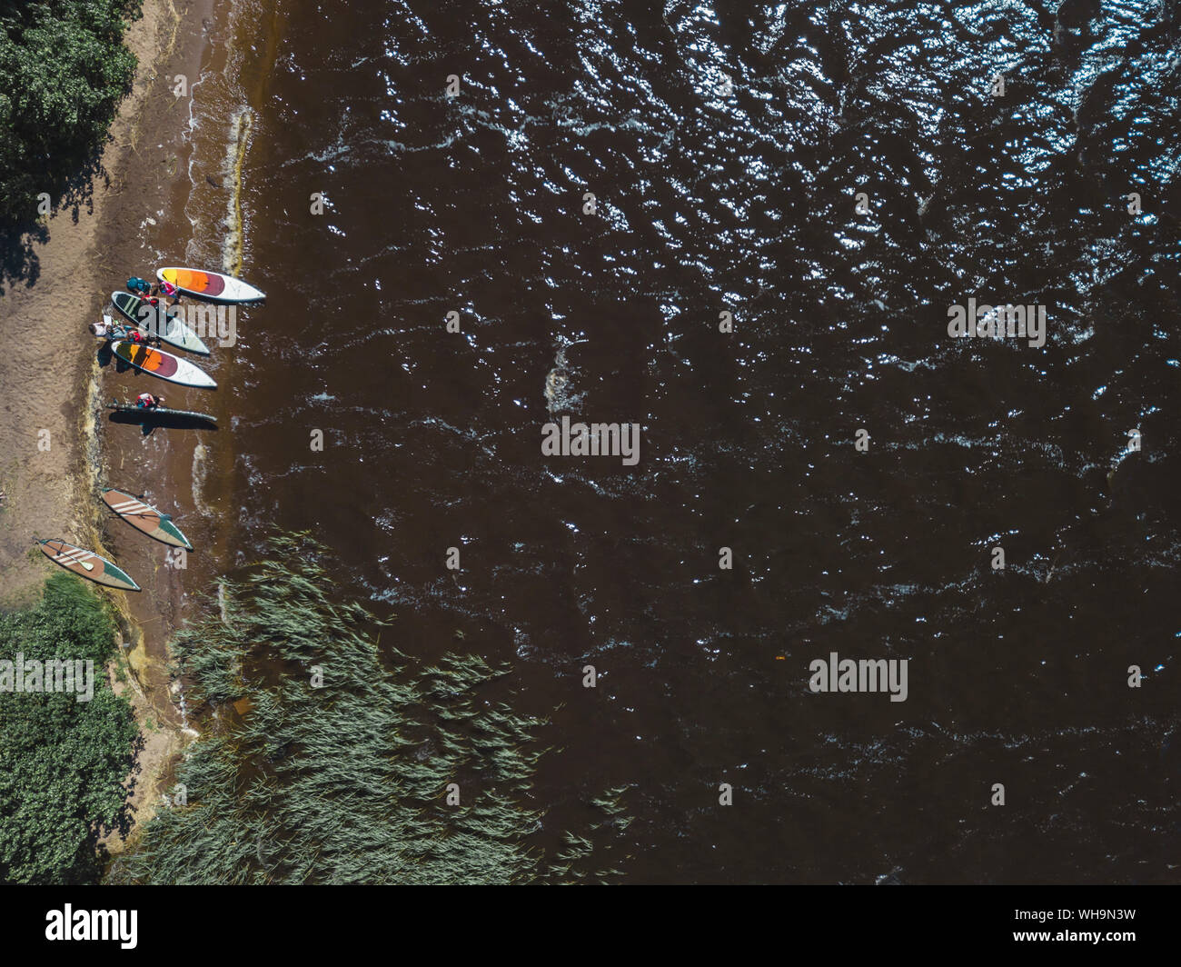 Aerial view of sup surfers hi-res stock photography and images - Alamy